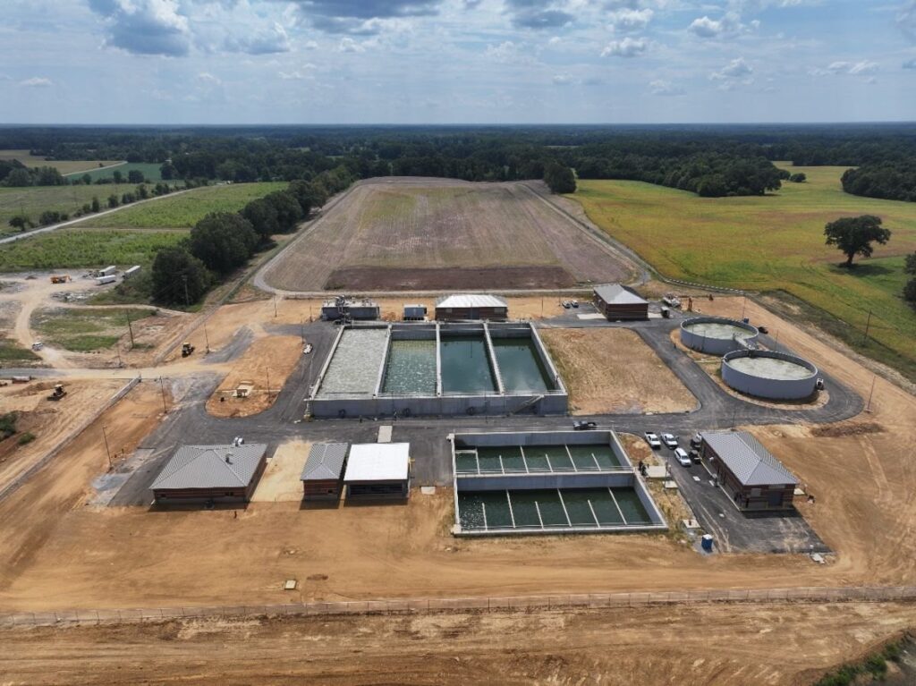 Drone progress photo of an industrial construction site